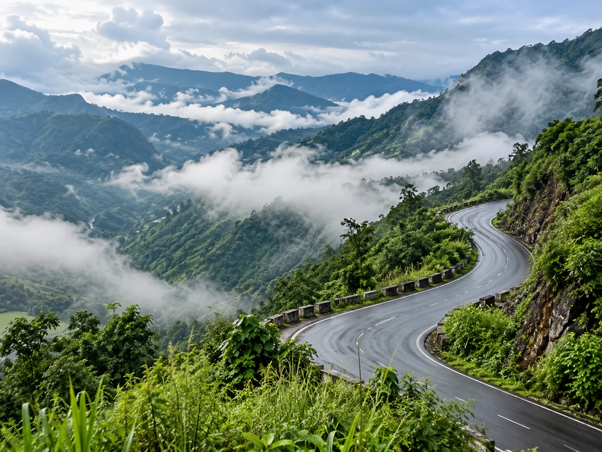 Roads through clouds, Meghalaya